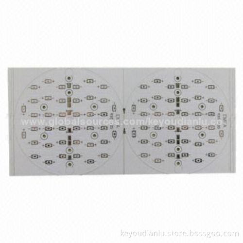 Double-sided Aluminum Based PCB used for LED, 1.6mm Board Thickness